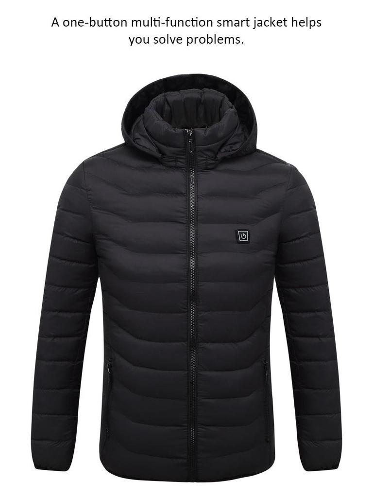 USB-Powered Heated Winter Coat: Smart 11-Zone Temperature Control for Men and Women