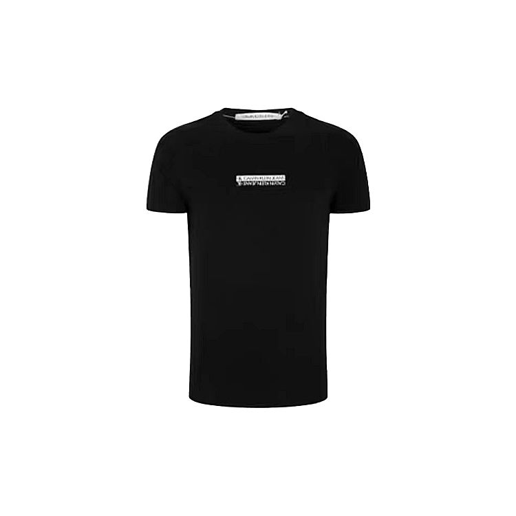 Calvin Klein Letter Fashion Pure Cotton Breathable Mirror Print Round Neck Short Sleeve T-Shirt Men T-Shirts Black ZM01888-BEH