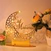 New LED Eid Mubarak Acrylic Ornament Ramadan Decoration Muslim Festival Party