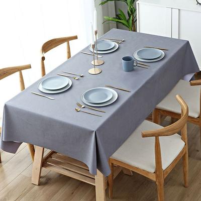 Solid Color PVC Tablecloth Simple Oil Resistant Waterproof Tablecloth Heat Resistant Decoration Square Table Cover Kitchen Use
