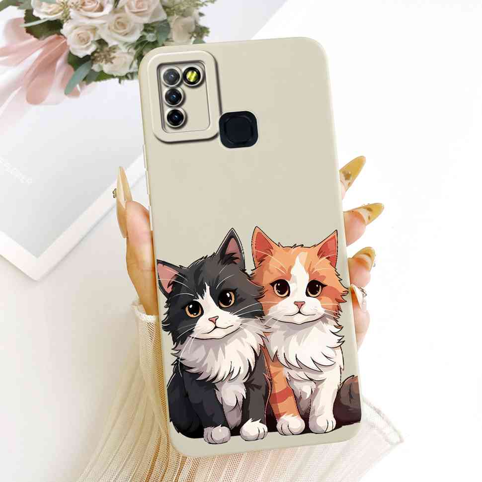 For Infinix Hot 10 Lite X657B Case Cute Cartoon Cat Print Silicone Back Cover For Infinix Hot 10Lite Phone Protection Cases