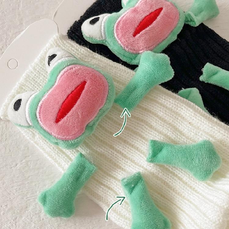 Fashionable Women Girl's Novelty Cartoon Leg Covers Footwear Funny 3D Ugly Frogs Dolls Knitted Leg Warmers Boot Toppers