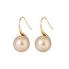French 12mm Big Champagne Imitation Pearl Ear Hook Earrings for Women Personalized Wedding Jewelry