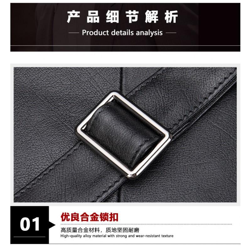 Real Cowhide Men's Leather Bag Shoulder Genuine Magnetic Suction Crossbody Korean Version Top Layer