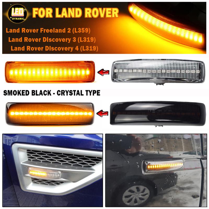 2Pcs LED Turn Signal Dynamic Side Marker Lamp Repeater Indicator Light For Land Rover Freeland 2 Discovery 3 4 Rover Sport L320