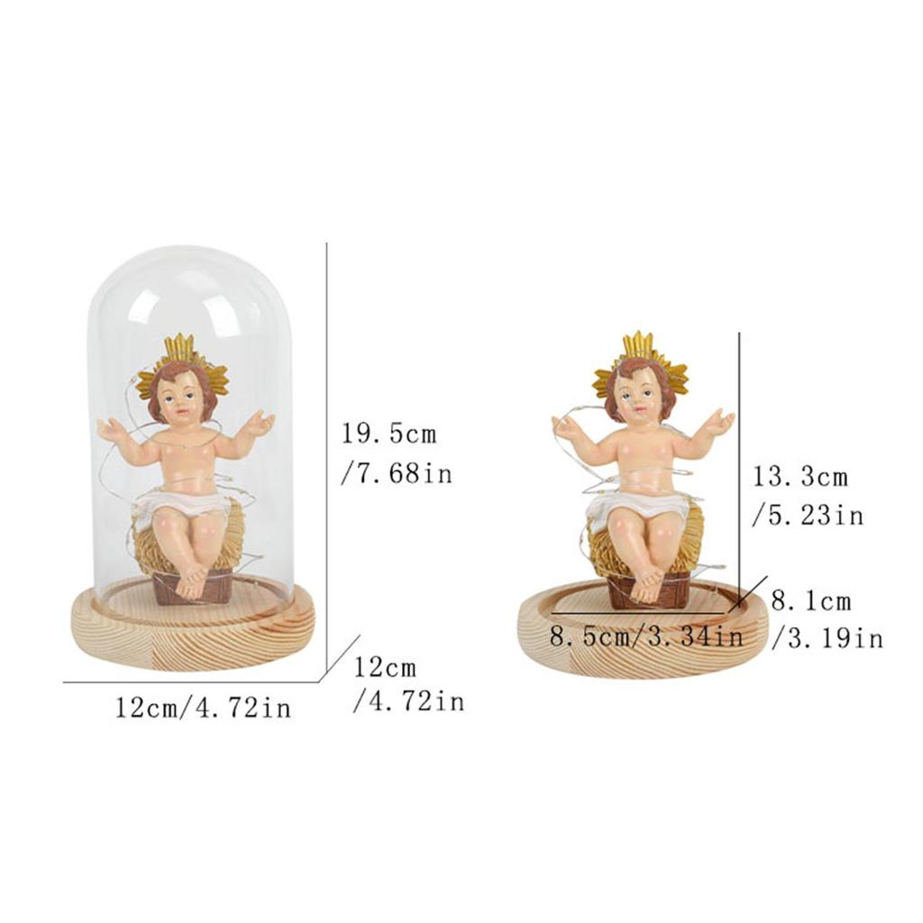 Christmas Nativity Scene Artwork Gift Decoration with Light Holy Family Nativity