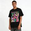 Teach Love Inspire Retro Style Teacher Appreciation Graphic Tee Pure Cotton T-shirt