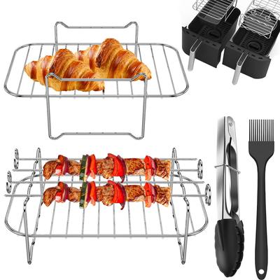 Stal nierdzewna Wielofunkcyjny stojak do pieczenia Kompatybilny z suszarką do frytkownicy Airfryer Stojak do grilla Parownik Pieczenie do akcesoriów Air Fryer