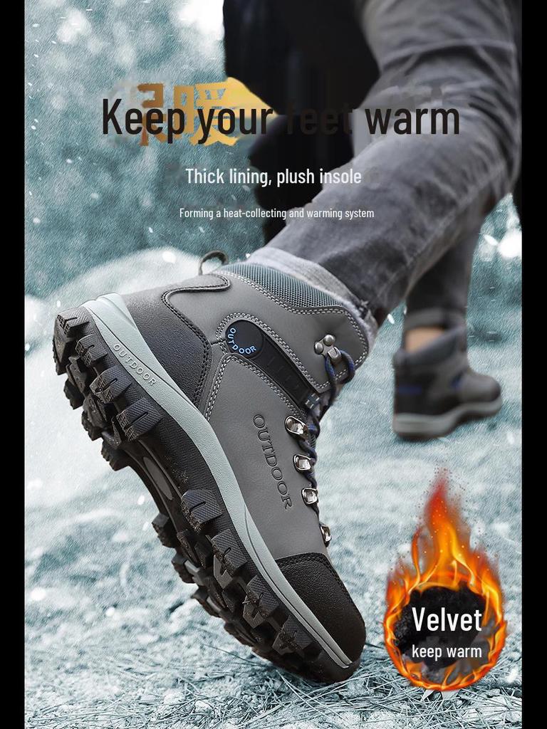 Herren Schneestiefel High Top Plus Samt Dick Warm Baumwollschuhe Größen 45 & 46