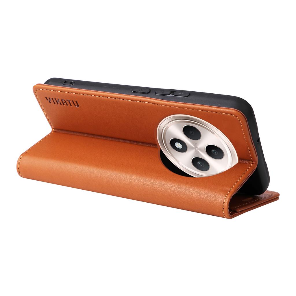 YIKATU YK-001 For Oppo Reno12 F 4G Case Wallet Leather Phone Cover Strong Magnetic Closure