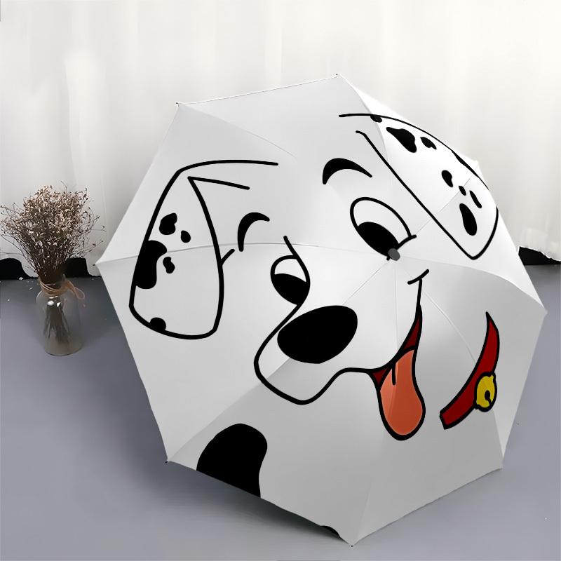 Dalmatian, Spots Themed Automatic Opening and Closing Umbrella, Brightly Colored 8-rib Portable Umbrella, Suitable for Men and Women, A Perfect Gift f