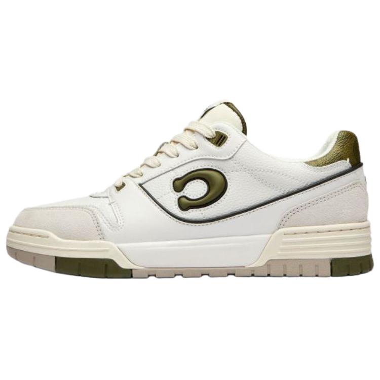 Coach Soho Cowhide Leather Round Toe Lace-Up Low-Top Sneakers Women sneakers White Green CCI28-YFV