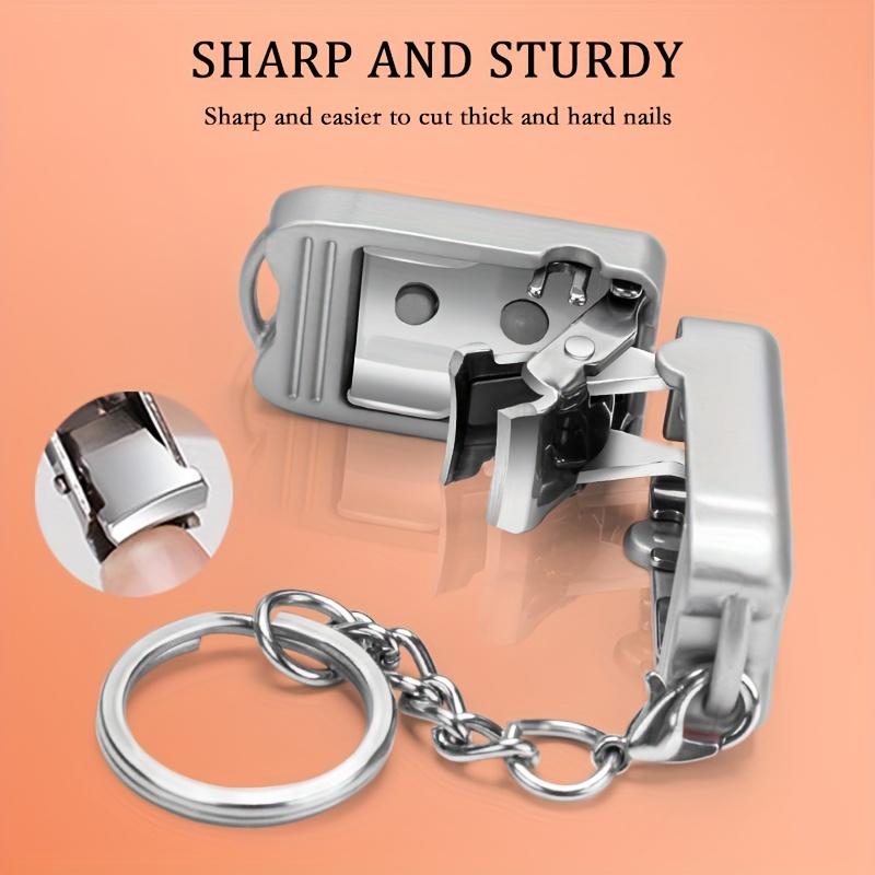 1pc Exquisite Kitten Keychain Foldable Nail Clipper Stainless Steel Rotary Toenail & Fingernail Manicure Trimmer