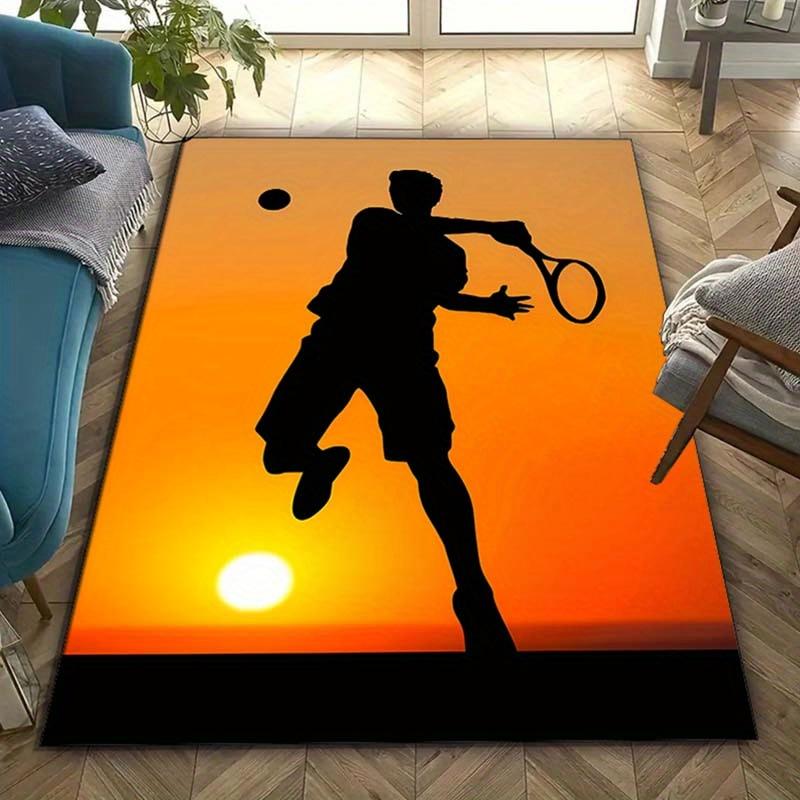 

Crystal Velvet Softball Sports Printed Area Rug - Non-Slip Vibrant Sunset Silhouette Design, Large Sizes up to 2.16m², 100% Polyester for Be 80cm x 120cm