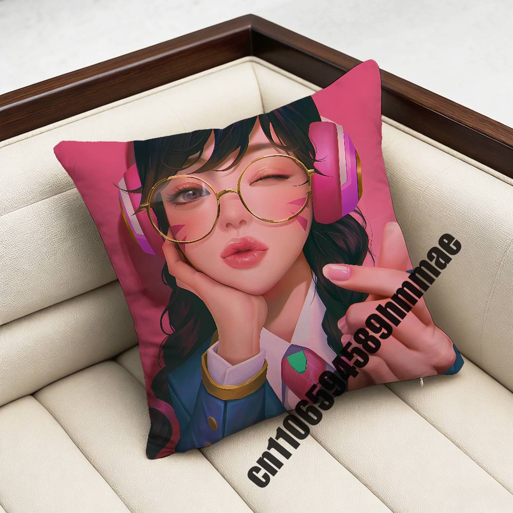 For Juno Ow DVA OOverwatch Throw Pillow Case Sham xcm xcm Square Home Pillowcase Cushion Cover