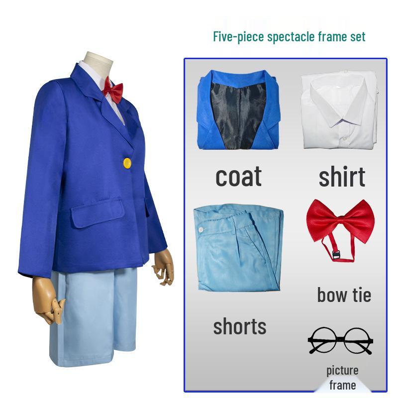 Edogawa Conan Blaues Uniform-Set - Unisex Anime Cosplay für Kinder