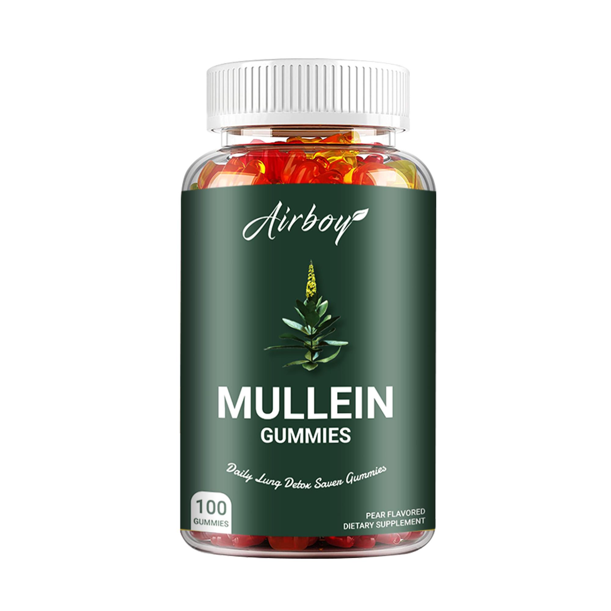 

High-potency mullein gummies, beneficial for lung health; mullein leaf extract for lung cleansing; suitable for adults. 100