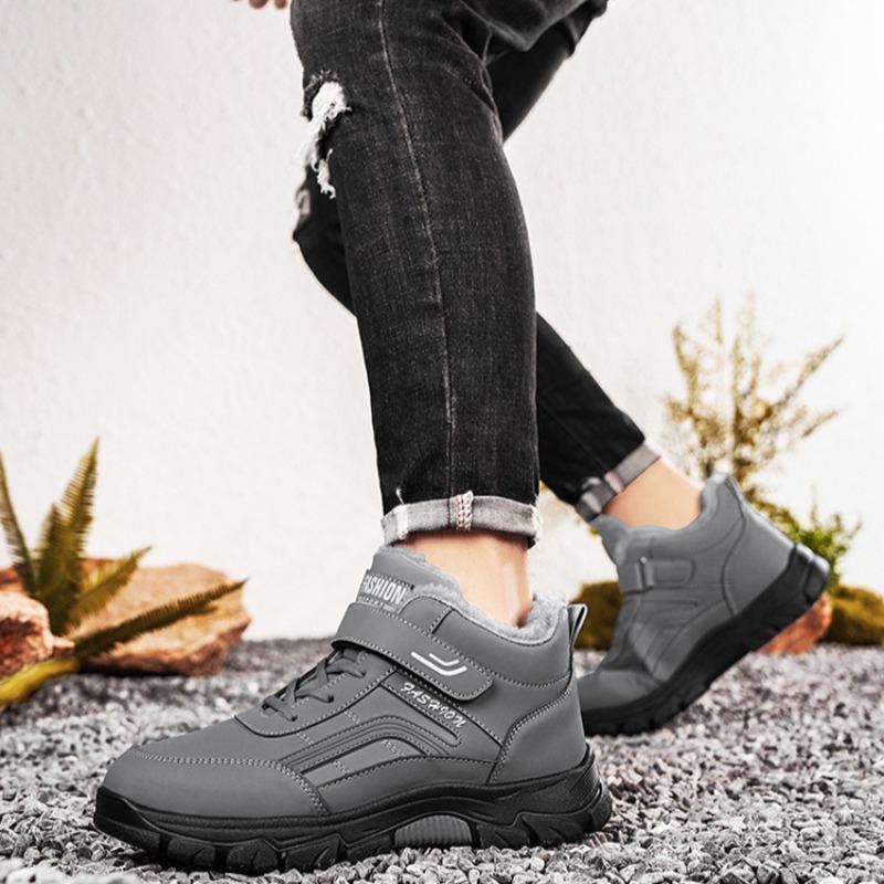 Winter Men's Shoes Outdoor Waterproof Snow Boots Plush Warm Cotton Shoe Winter Casual Sports Shoes for Men Non Slip Hiking Shoes