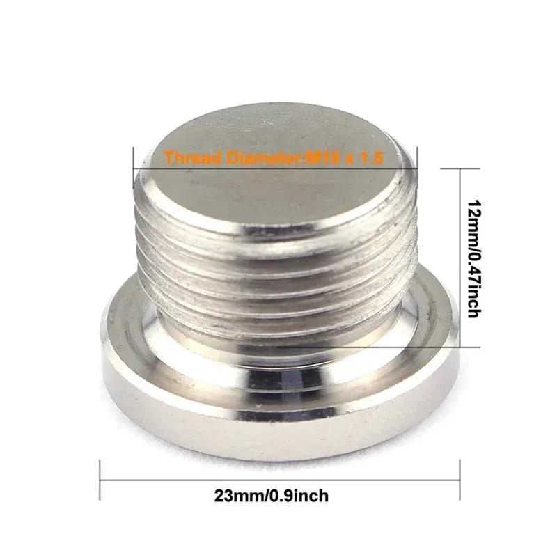 O2 Sensor Bung Stainless Steel Oxygen Mounting Bungs and Plugs Adapter M18 X 1.5 Thread Notched Style Exhaust Weld In Bung with