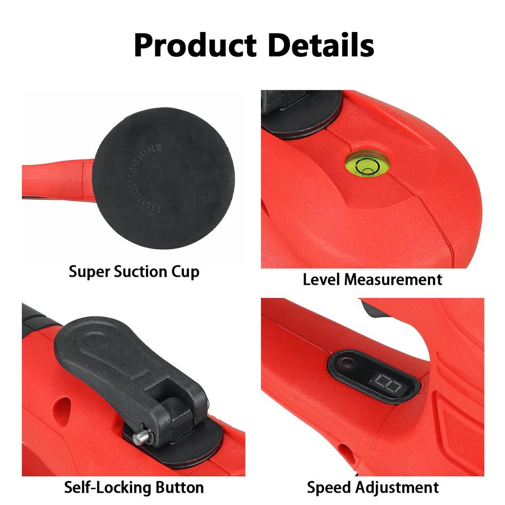 Portable Tile Vibrator Floor Plaster Machine Tile Laying 150kg with 21V Battery Automatic Leveling Tools for 120x120cm Tiles