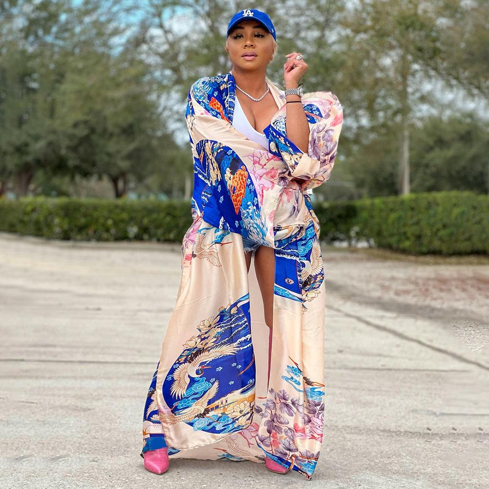 New Women's Multi-Color One Size Cover-Up with Modern Print