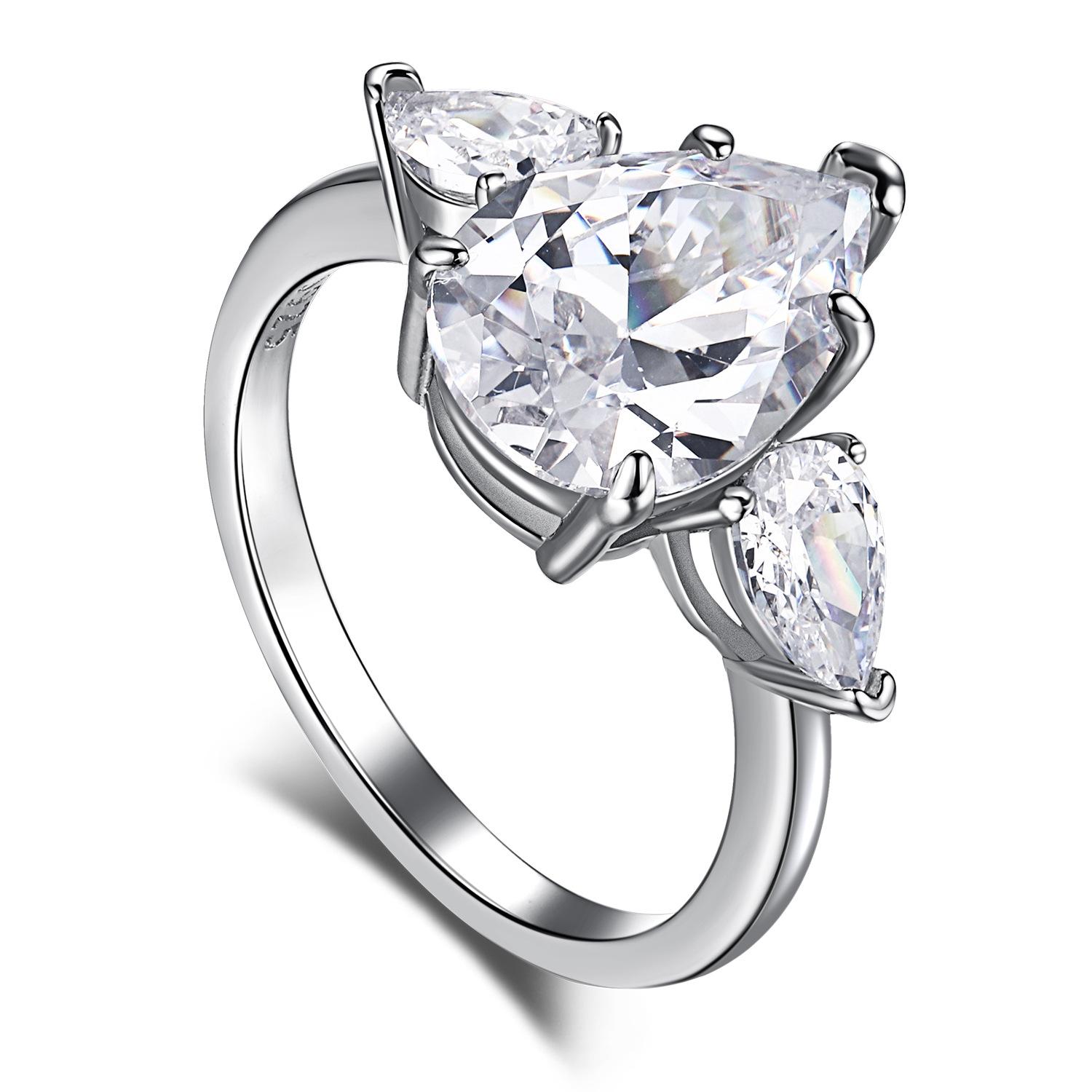 

Танцизное женское классическое кольцо из стерлингового серебра 925 пробы с цирконом, женские ювелирные изделия, свадебное обещание, подарок для вечеринки 9 серебряный