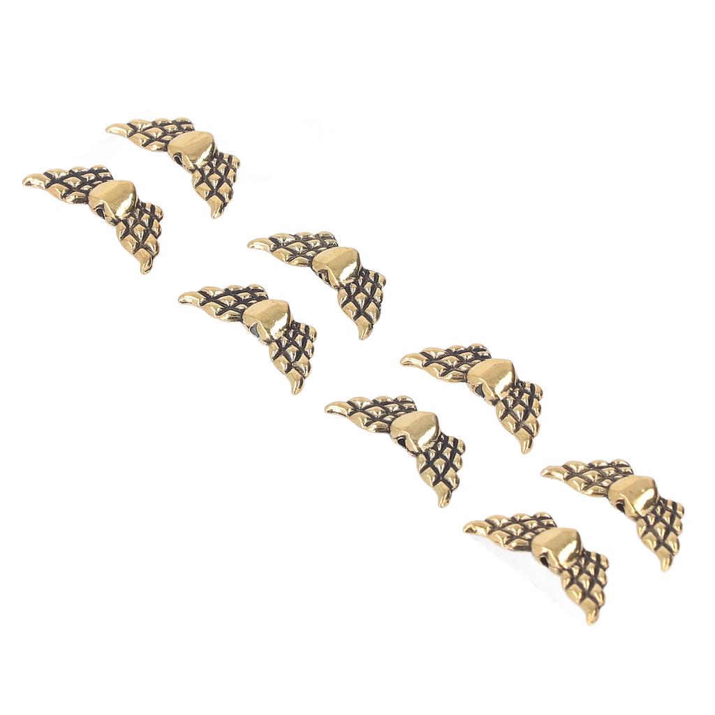 50pcs Angel Wing Spacer Beads with Heart Uniform Size Beautiful Zinc Alloy Beads for Bracelets DIY