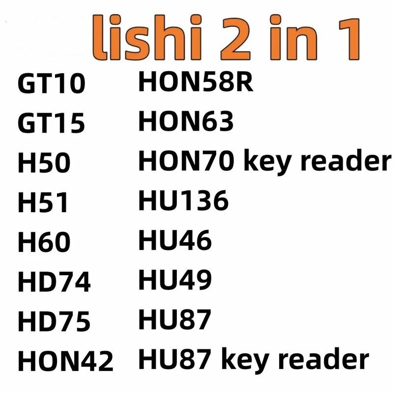 Lishi 2 in 1 tool for Chery3 GM25R GM39 reader G02R HI1 HON41 key reader HS5H9 HU181 HU36 HU162T(10) HU162T(9) HU39 HU66 1 lifte