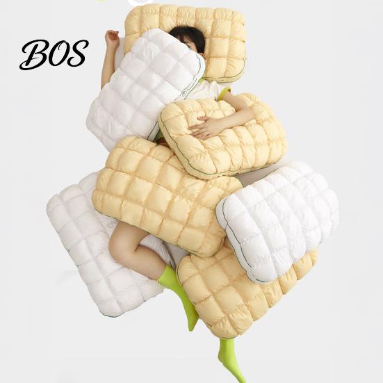 Plush Cloud-like Pillow Pineapple Bun Pillow, Fluffy Quilted Bed Cooling Marshmallow-Soft Breathable Sleep for Adults Bedroom Dorm Sleeping