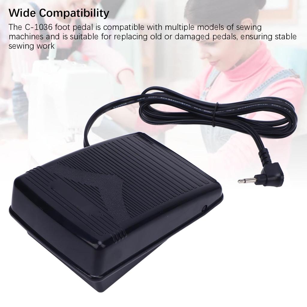Sewing Machine Pedal with Single Hole Foot Control Pedal for and BLMY C-1036 Cord, 6150, EX100, EX30, EX30, NE30, QS60,