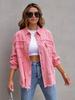 Dame Europeisk og Amerikansk Stil Ensfarget Ripped Denimjakke