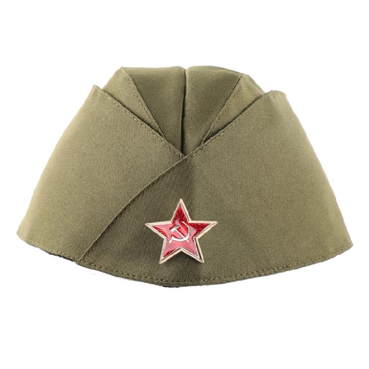 Russian Designs Boat Shape Hat Five Pointed Star Garrison Hat for Fashion Forward Individuals and Cultural Event