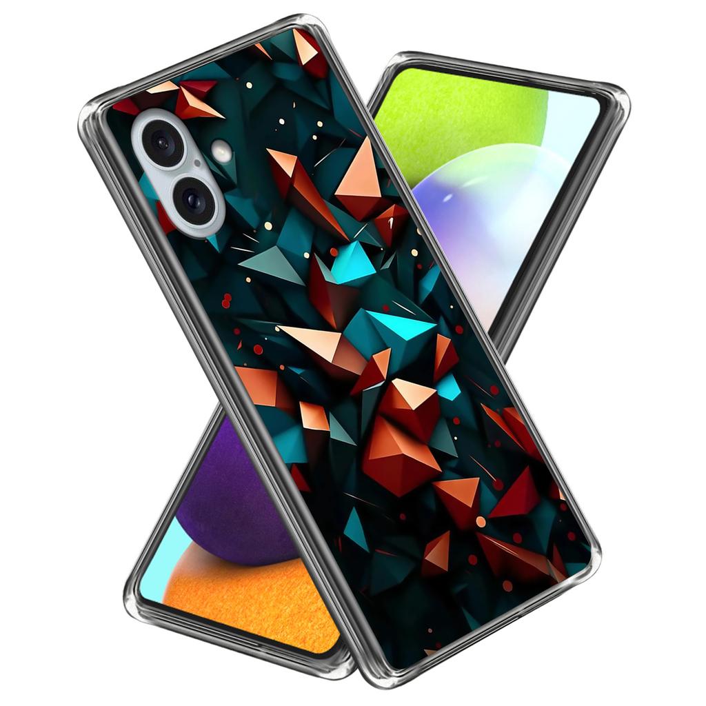 For iPhone 16 Plus Case Shock-Absorbent TPU Pattern Printed Phone Cover