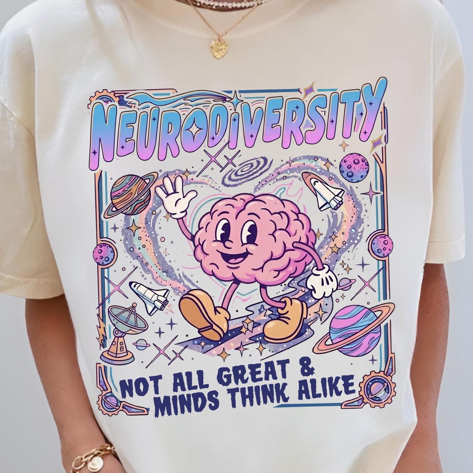 Neurodiversity Not All Great Minds Think Alike Tee, Neurodiverse Universe Shirt, Autism Awareness Month, Different Thinkers Support M