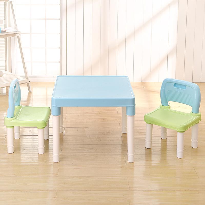 Yimei Plastic Kids' Study Table and Chair Set - Kindergarten Backrest Chair for Early Education