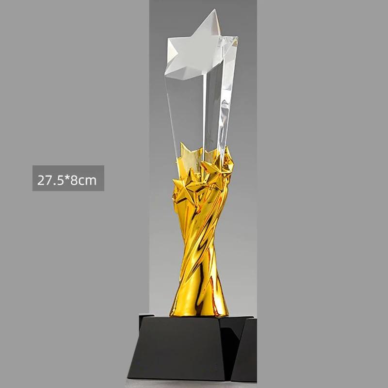 

Customized Creative Gold Silver Copper Resin Medal Crystal Trophy, High-grade Award Engraving, Outstanding Staff, Annual Meeting Not engraved