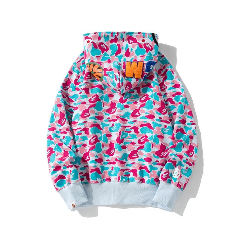Japanese Trendy Multi-color Camouflage Shark Hoodie - Miami City Edition for Youth