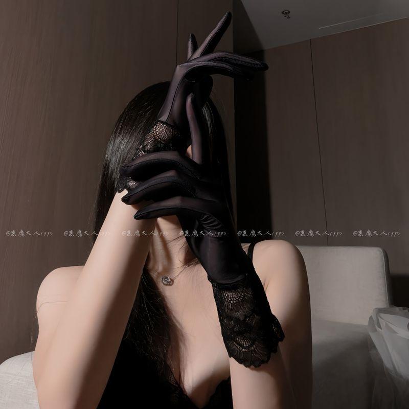 Demon Adult Ultra-Thin Smooth Lace Trim Shiny Stockings Gloves Aurora Sexy Dating Accessories Flirting Matching