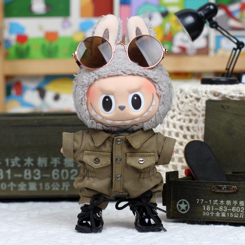 

Одежда для куклы Лабубу Реальная военная фанатская рабочая одежда Комбинезон Одежда для модной куклы Labubu doll clothes