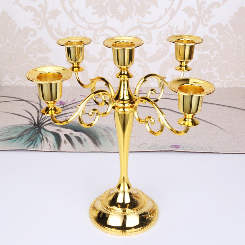 Candlestick Metal Romantic Holder 3/5-Arm Candle Dinner Nordic Style Metal Candle Holder Centerpieces For Holiday Wedding Decor