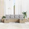VidaXL Ensemble de canapés de jardin 6 pièces avec coussins beige rattan poly 3359652