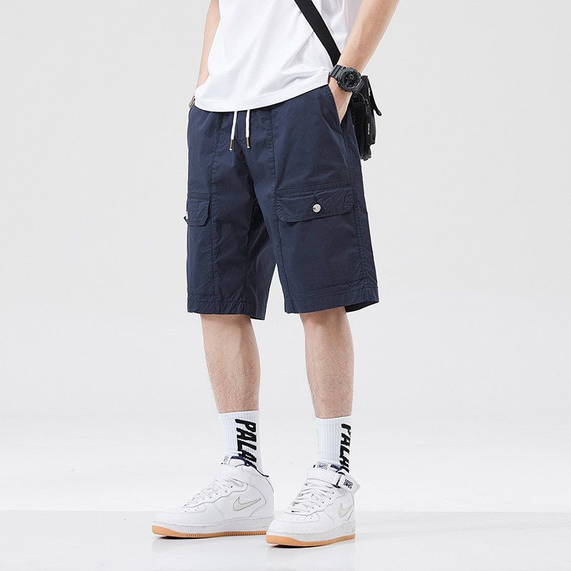 Foreign Trade Surplus Summer Work Shorts for Men, Trendy Brand Loose Straight Five-Point Shorts, Casual Sports Mid-Length Pants, Beach Shorts