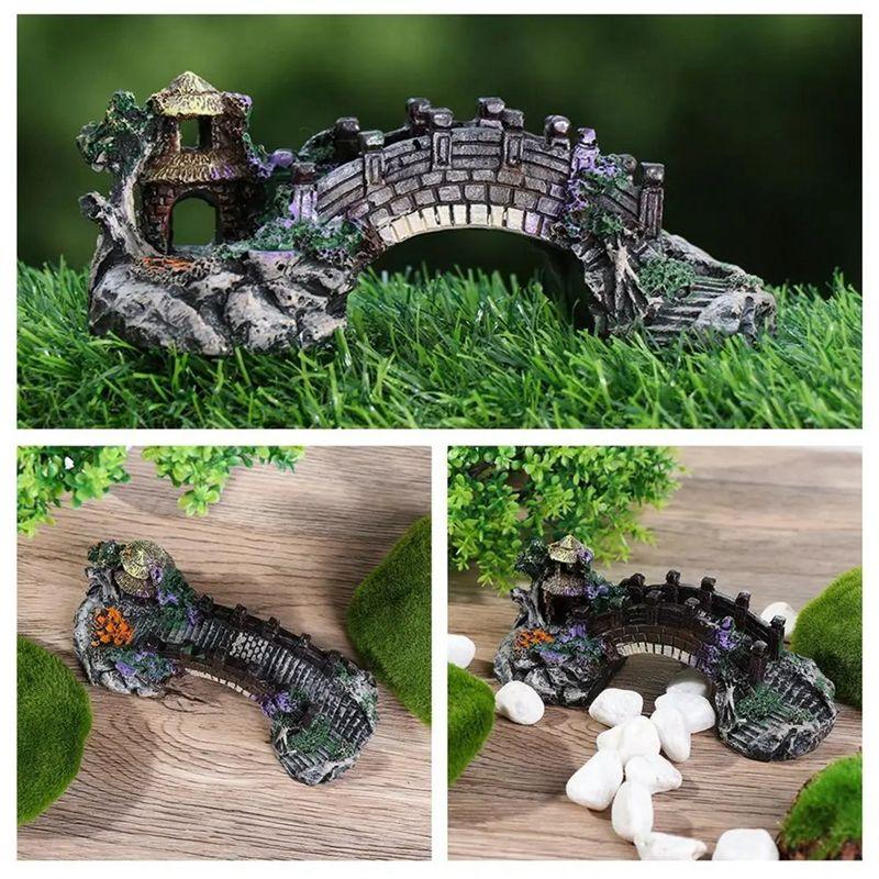 M-Modern-Künstliche Brücke Aquarium Fischbecken Dekoration Harz Aquarium Dekorationen Künstliche Landschaftsgestaltung Felsengarten Brücke Fischbecken
