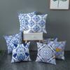 Home Decor Blue and White Floral Pattern Pillow Covers Pattern Cushion Cover Suitable for Sofa Bedroom Car Pillow Cover