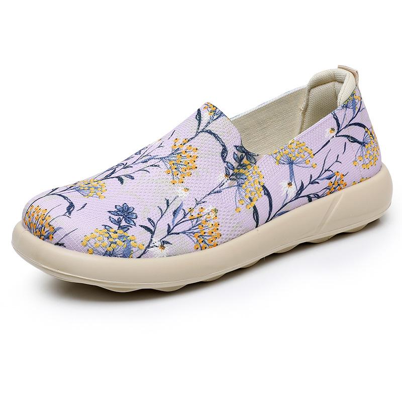 

Shoes women s spring and autumn printing soft sole fashion casual wear-resistant non-slip breathable one-pedal shoes mother shoes 41