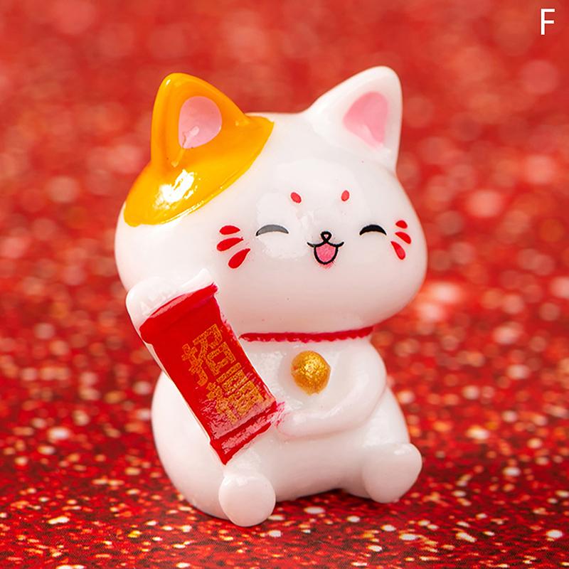 

Мультяшный милый миниатюрный кот на удачу и богатство, микропейзаж, автомобиль, домашний настольный орнамент