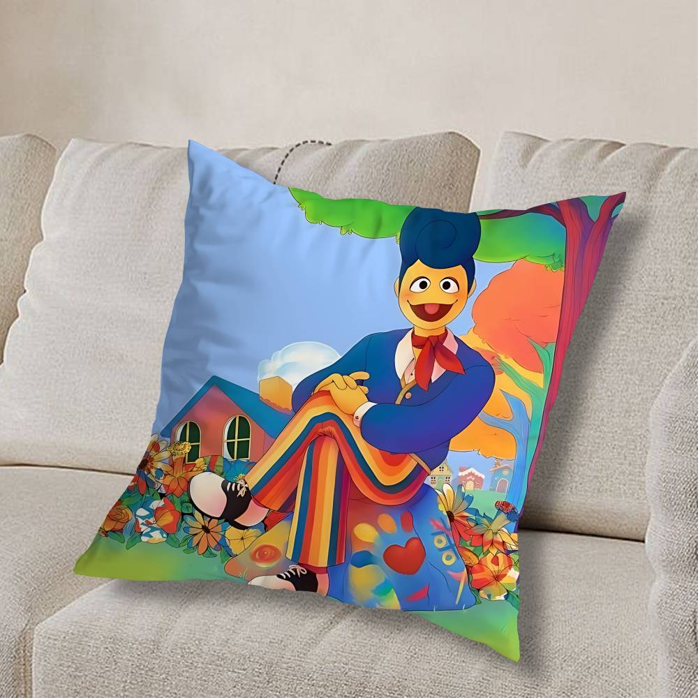 W-Wally Darling W-Welcome Home Pillow Case Square Double-Sided Printing Short Plush Sofa Cushion Cover Bedroom Bedside Pillow 30cmx30cm