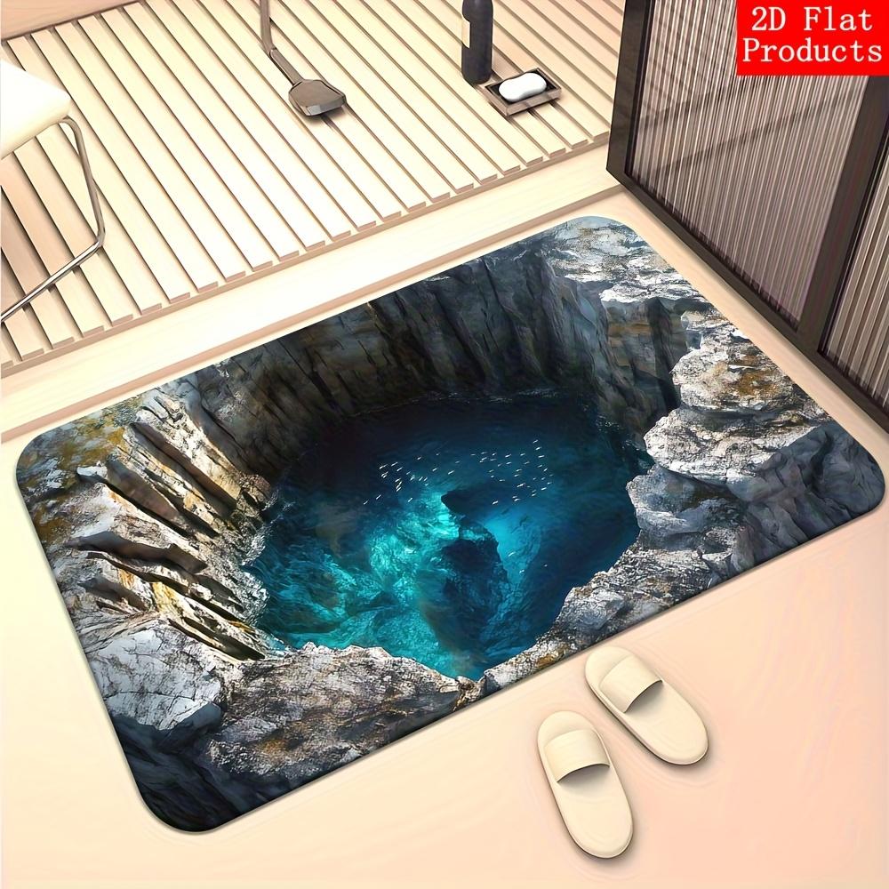 

Funny Ocean Door Mat Non-slip Funny 2D Flat Surface Ocean Welcome Durable Crystal Velvet Room Decor Home Decorative Carpet 50x80cm
