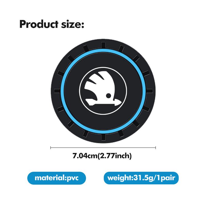 BYCP2 PVC Car Coaster Water Cup Bottle Holder Mat Anti-Slip Pad Auto Accessories For Skoda octavia a5 a4 mk1 2 fabia superb rapid mk3