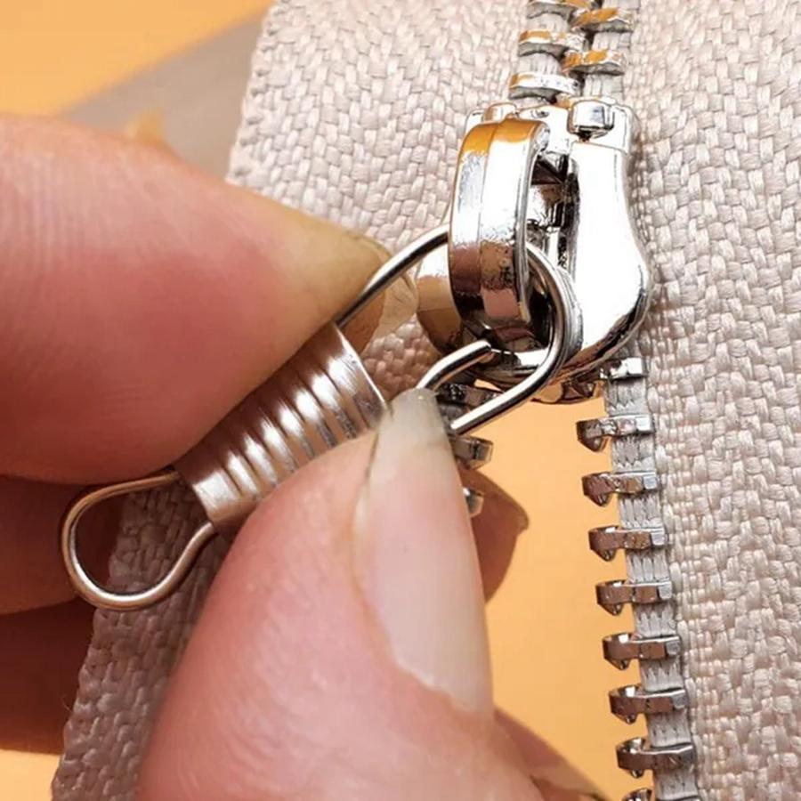 10Pcs Zipper Slider Metal Small Clasp Repair Kit Replacement for Broken Buckles Zippers Puller Head Suitcase Zipper Pull Tab